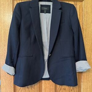 J. Crew Blue Tailored Blazer with Notched Lapels